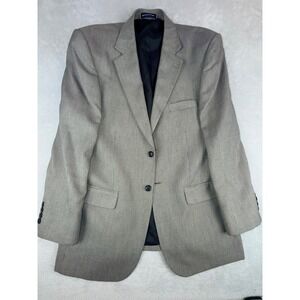 Stafford Essentials Mens 40 Regular Blazer Tan Black Houndstooth Sport Coat 40R